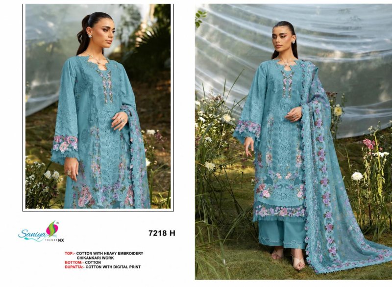 7218 E To H By Saniya Cotton Chikankari Pakistani Salwar Suits 